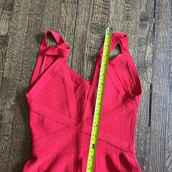 Guess Scarlet Red Sleeveless Bandage Fit and Flare Dress - Picture 8 of 8